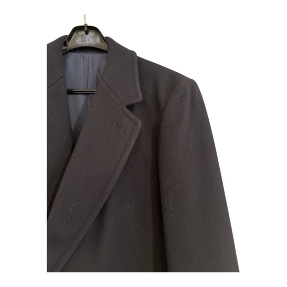 70s STRAOJAC WOOL NAVY LINED CLASSIC ECLECTIC GRANDPA PREPPY TRENCH COAT SZ 42R - Picture 6 of 8